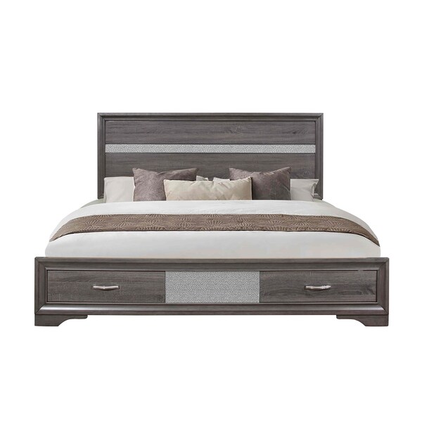 Global Furniture Usa Traditional Glam Melamine Seville Grey Full Bed 3045 - main